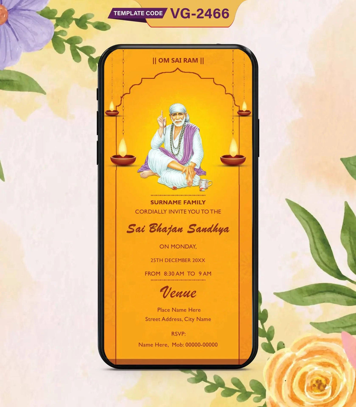 Sai Pooja Invitation