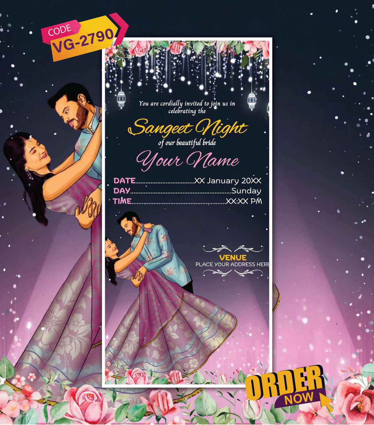 Sangeet Night Invitation Card