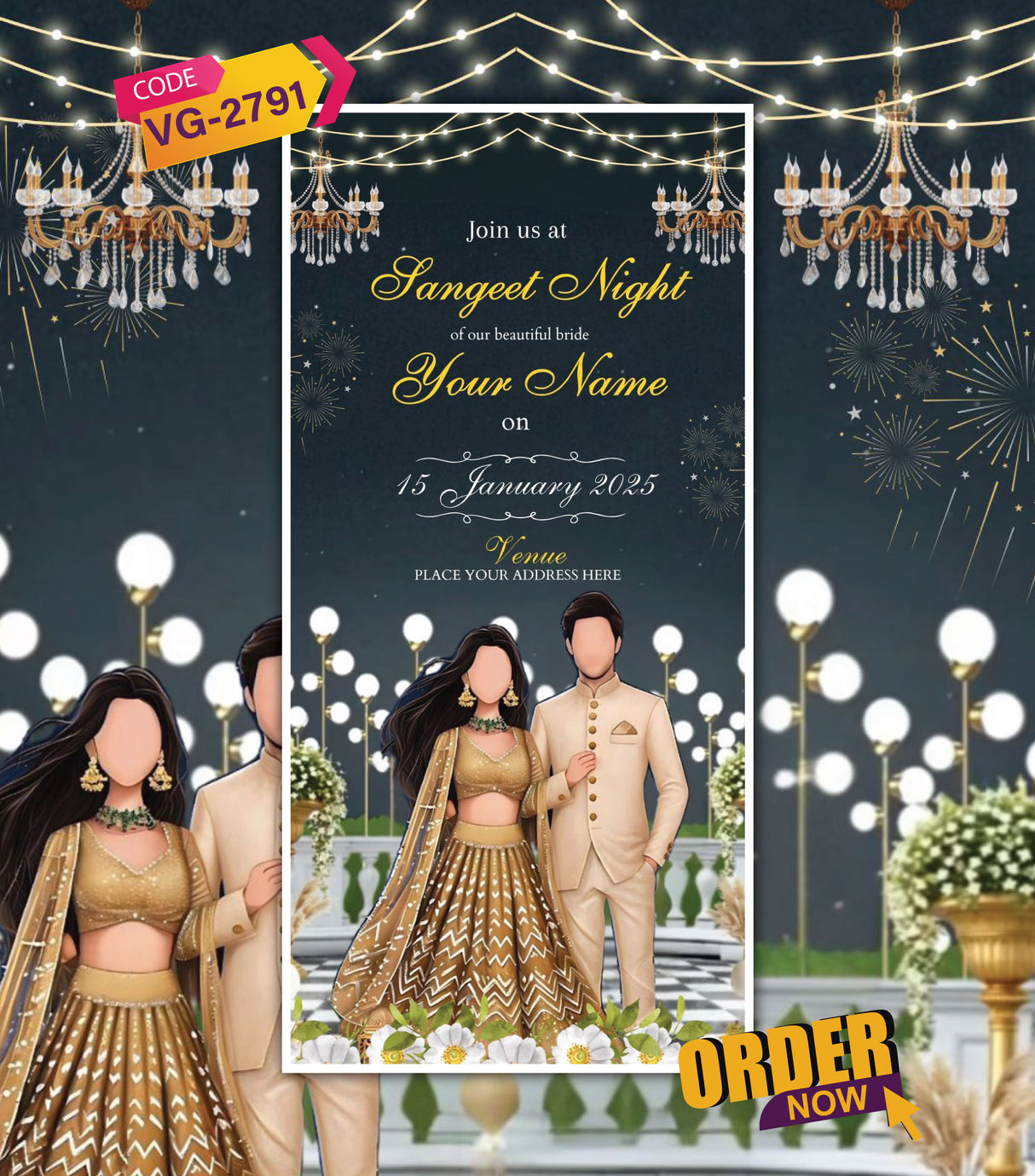 Sangeet Night Invitation Card