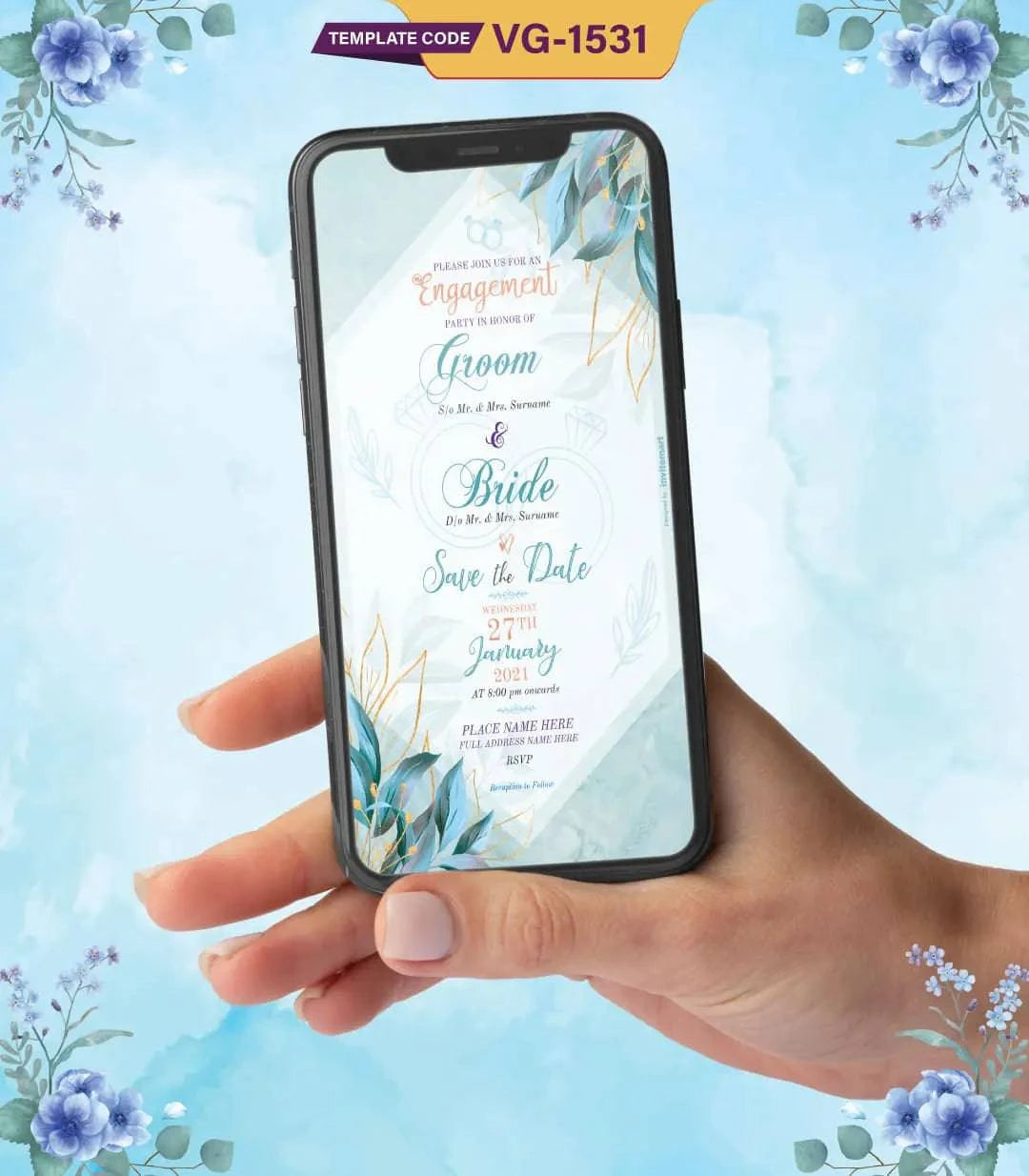 Save The Date Engagement Ceremony Invitation