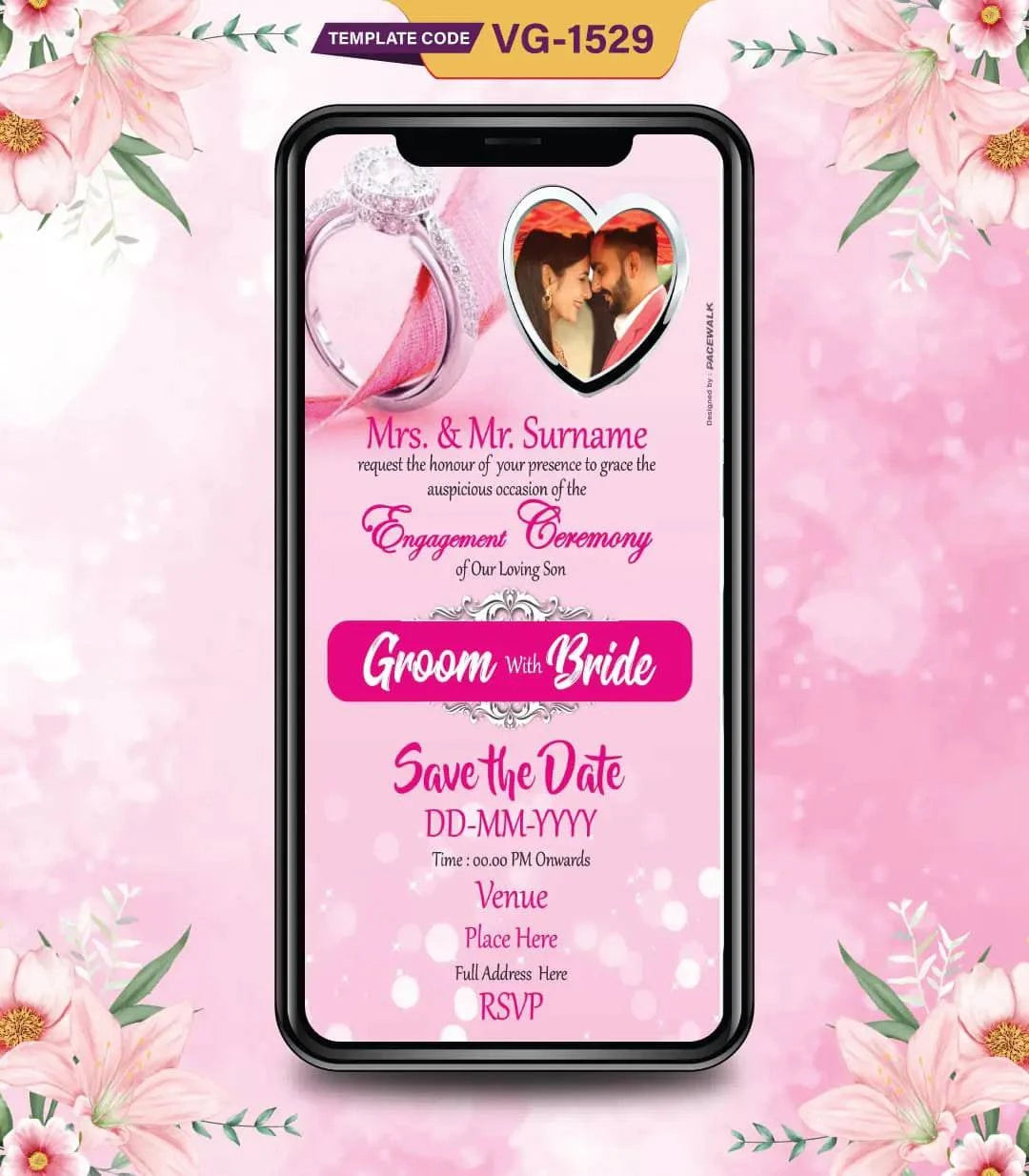 Save The Date Engagement Invitation Card