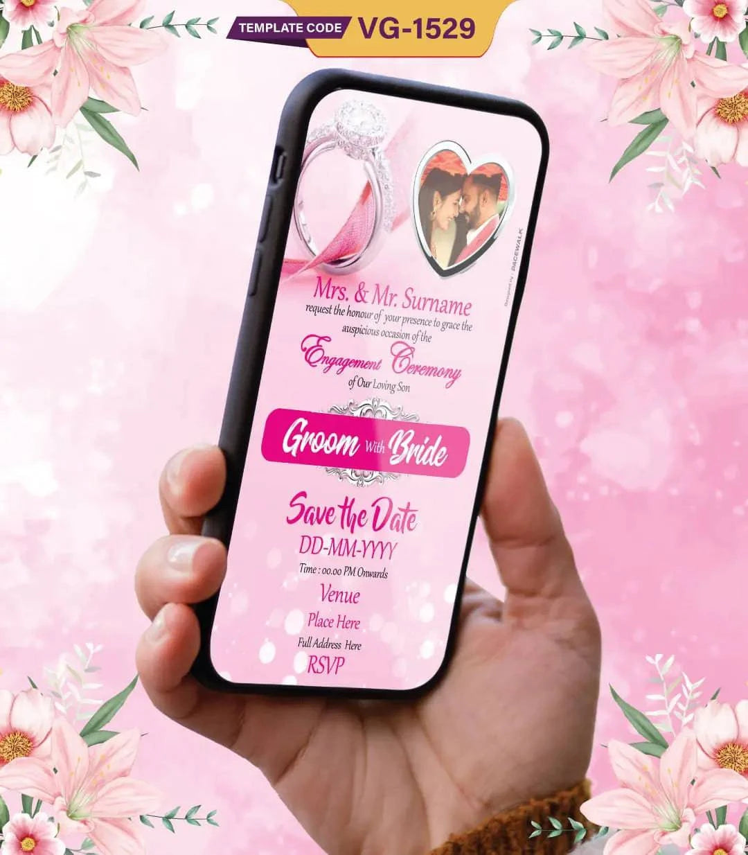 Save The Date Engagement Invitation Card