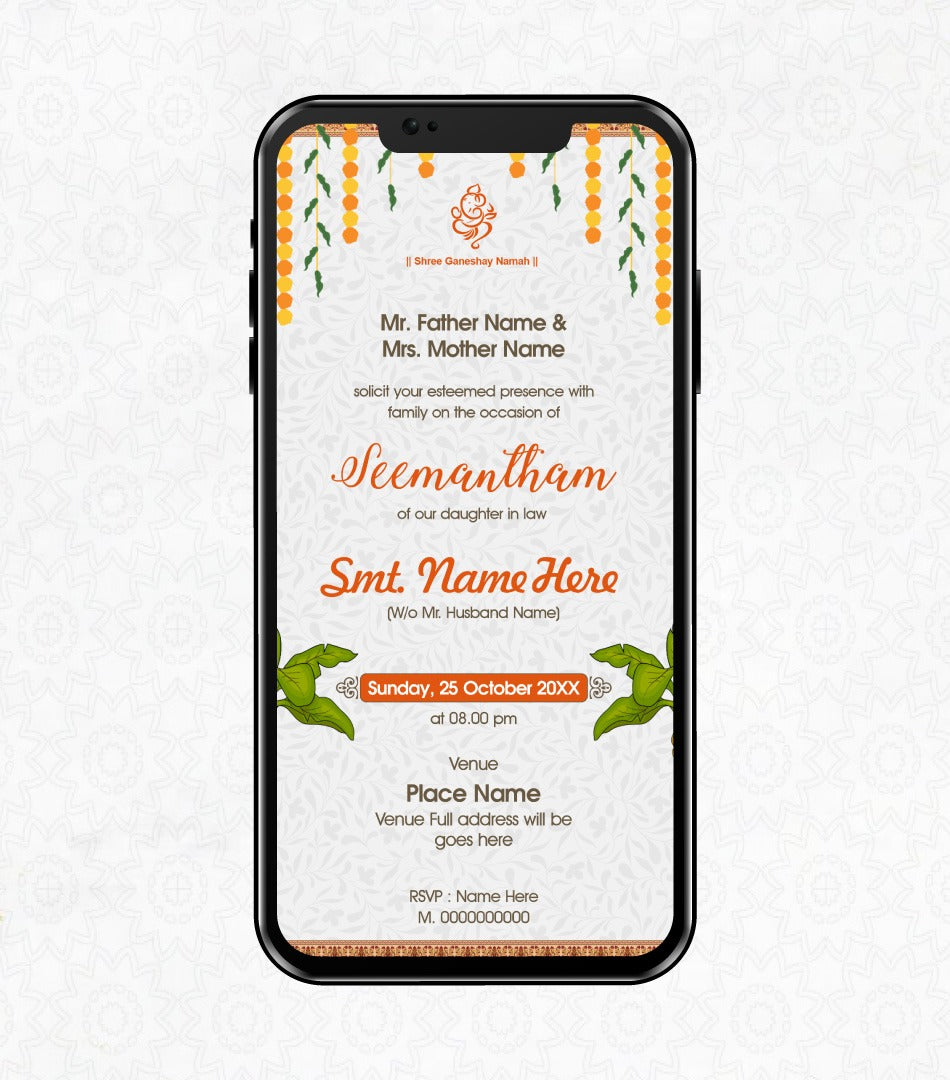 Seemantham Invitation