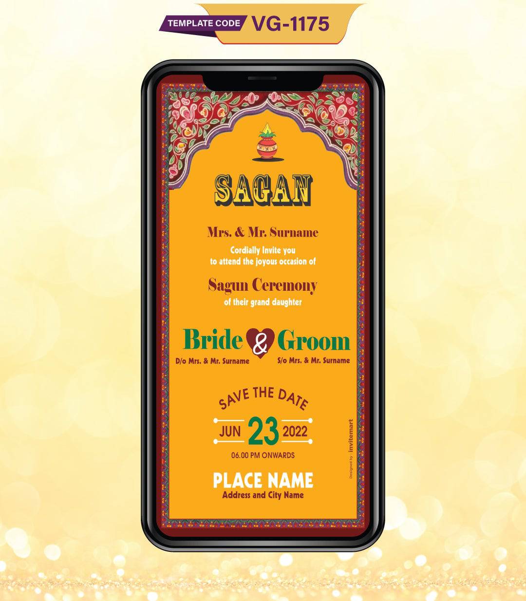 Shagun Ceremony Invite Card