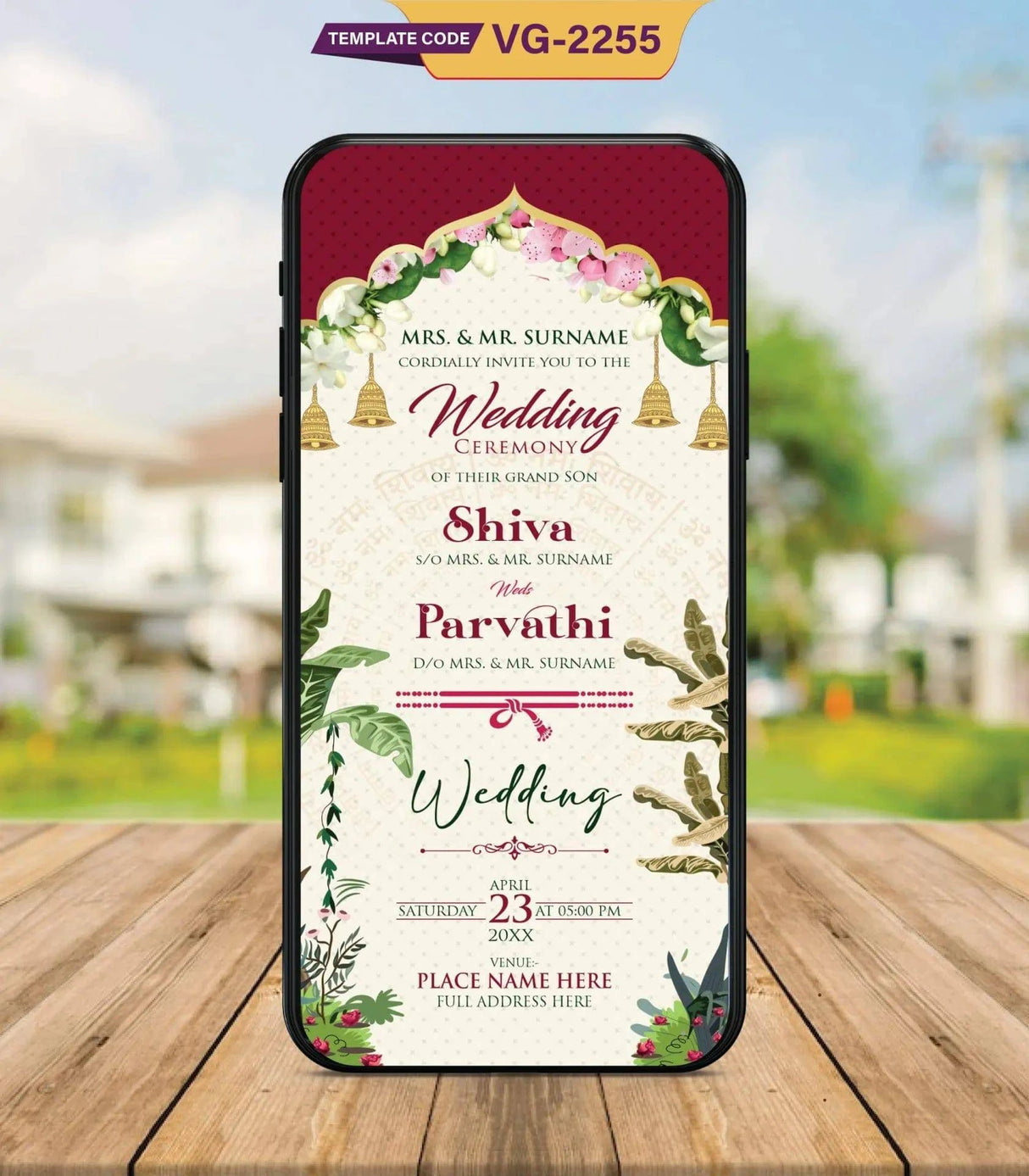 Shiva Parvati Wedding Invitation Card