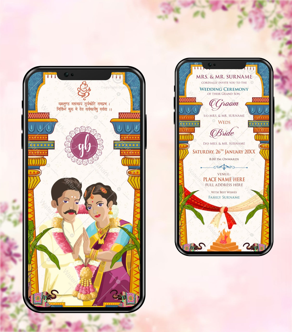 South Indian Wedding Invitation Video Templates