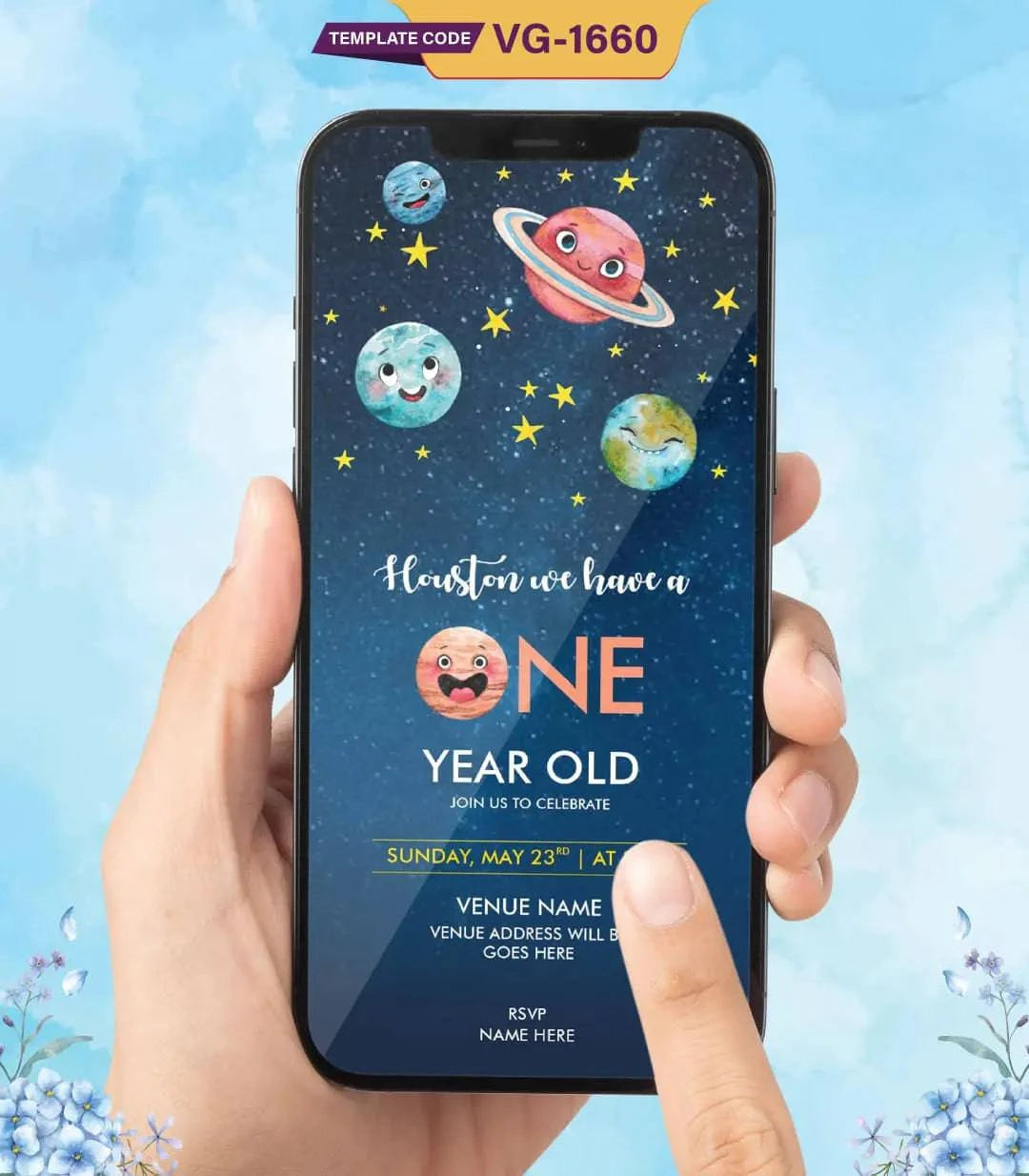 Space Theme Birthday Invitation Card