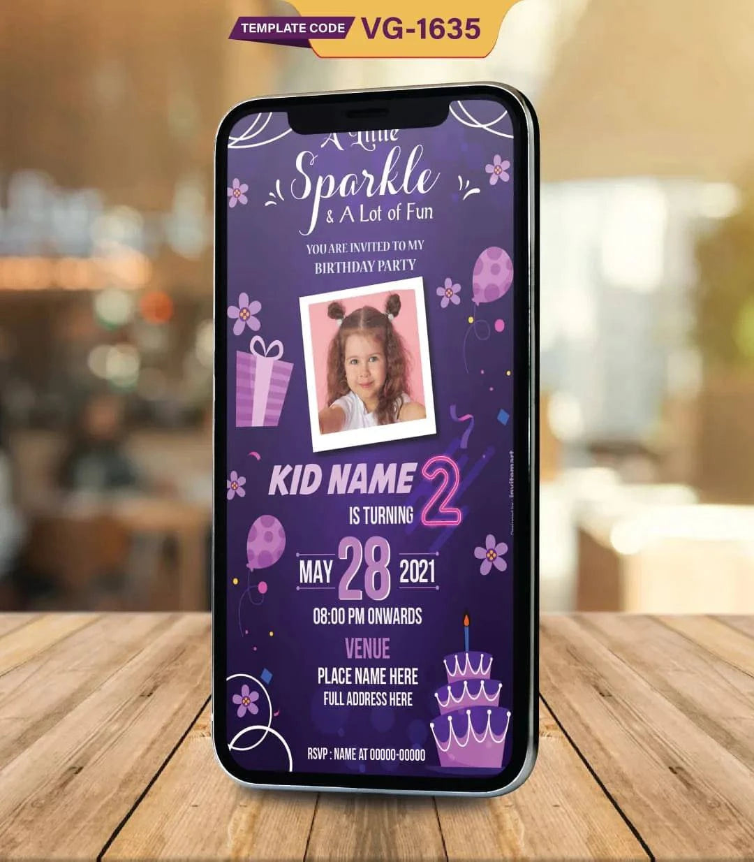 Sparkle & Fun Birthday Party Invitation