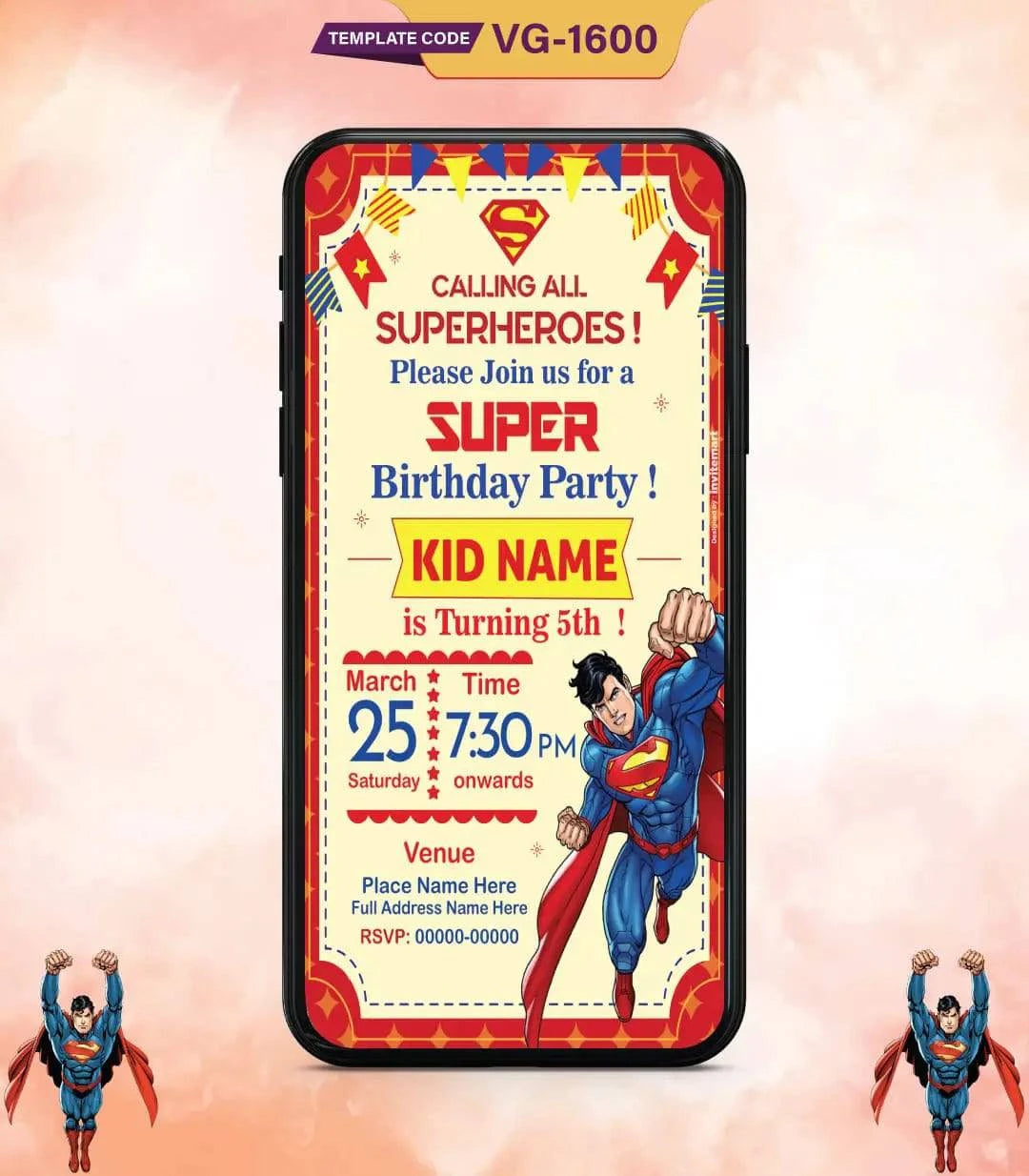 Superman Birthday Invitation Card