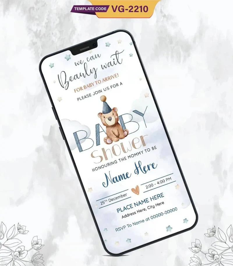 Teddy Bear Baby Shower Invitations Templates