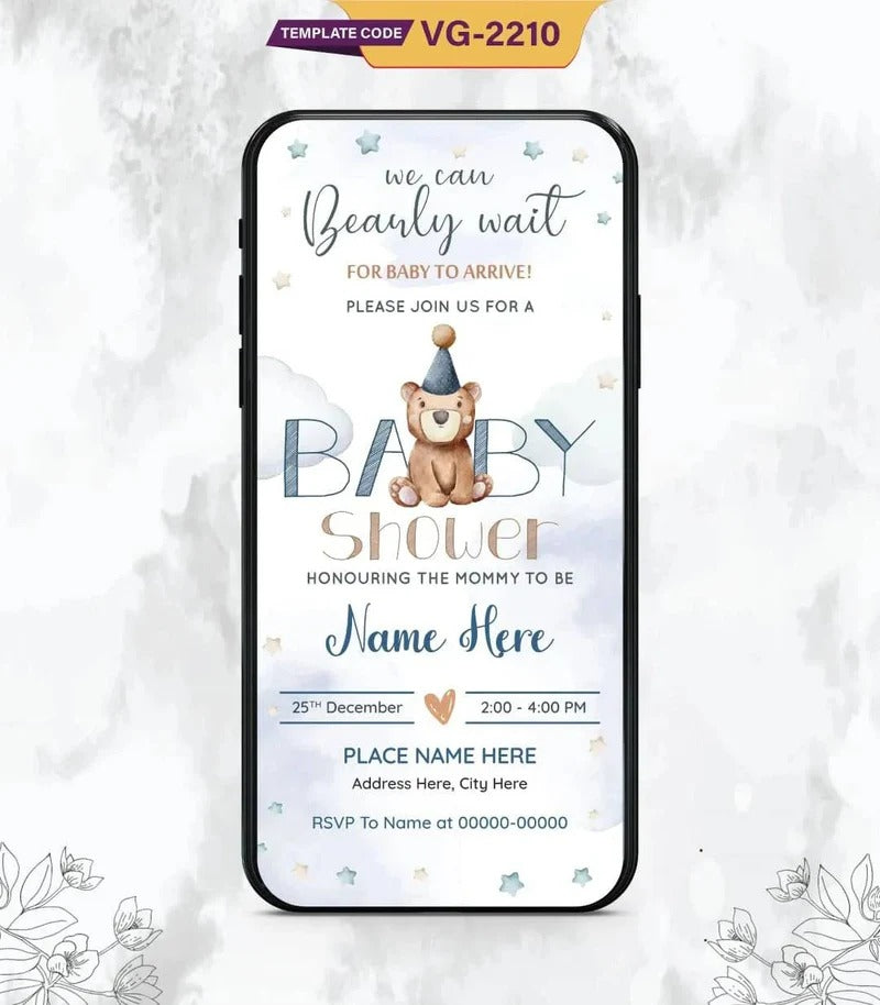 Teddy Bear Baby Shower Invitations Templates