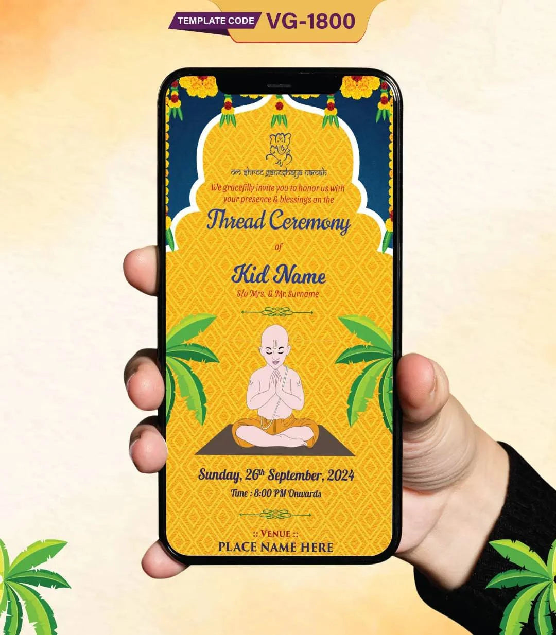 Thread Ceremony Invitation Card