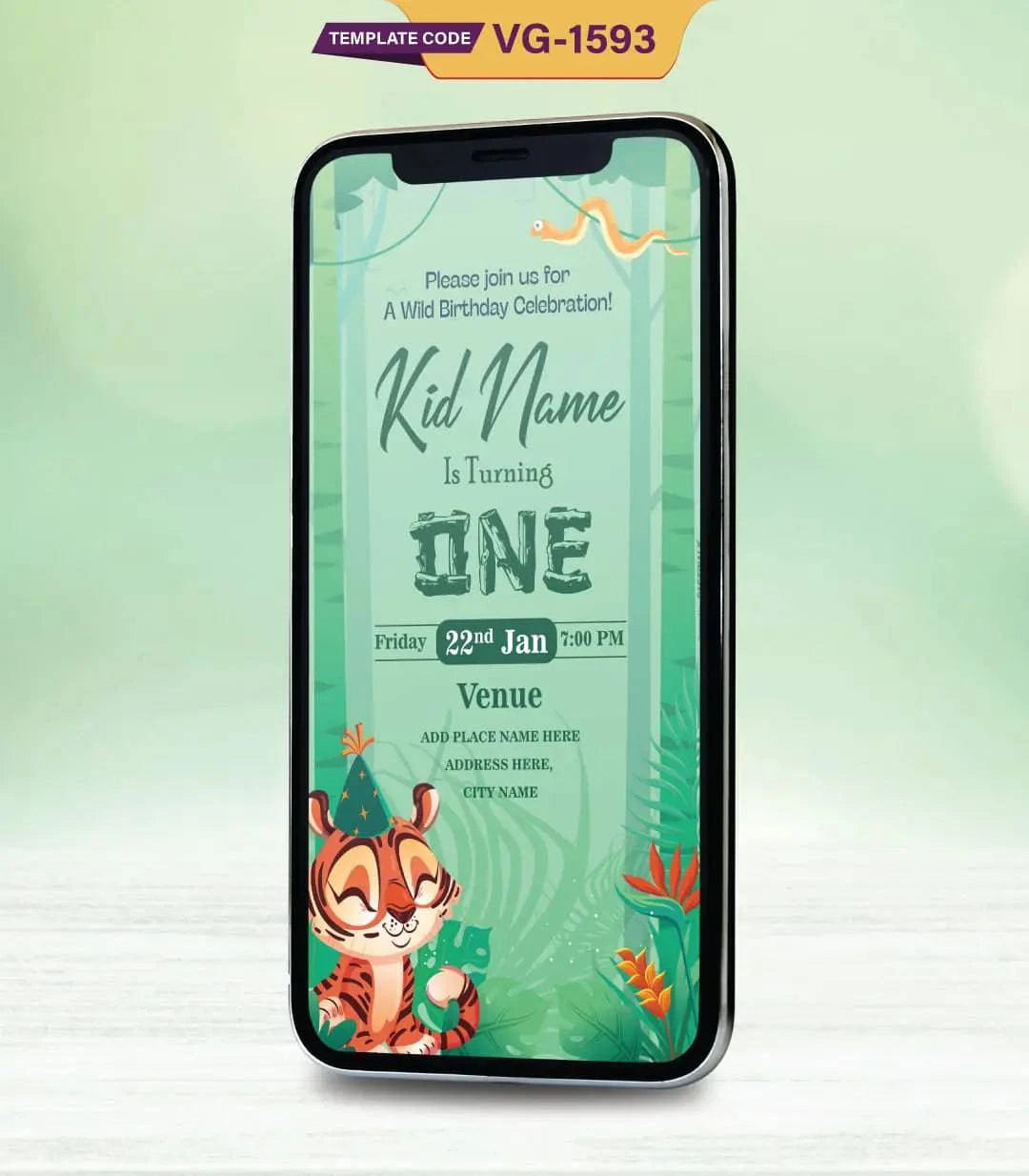 Tiger Birthday Party Invitation