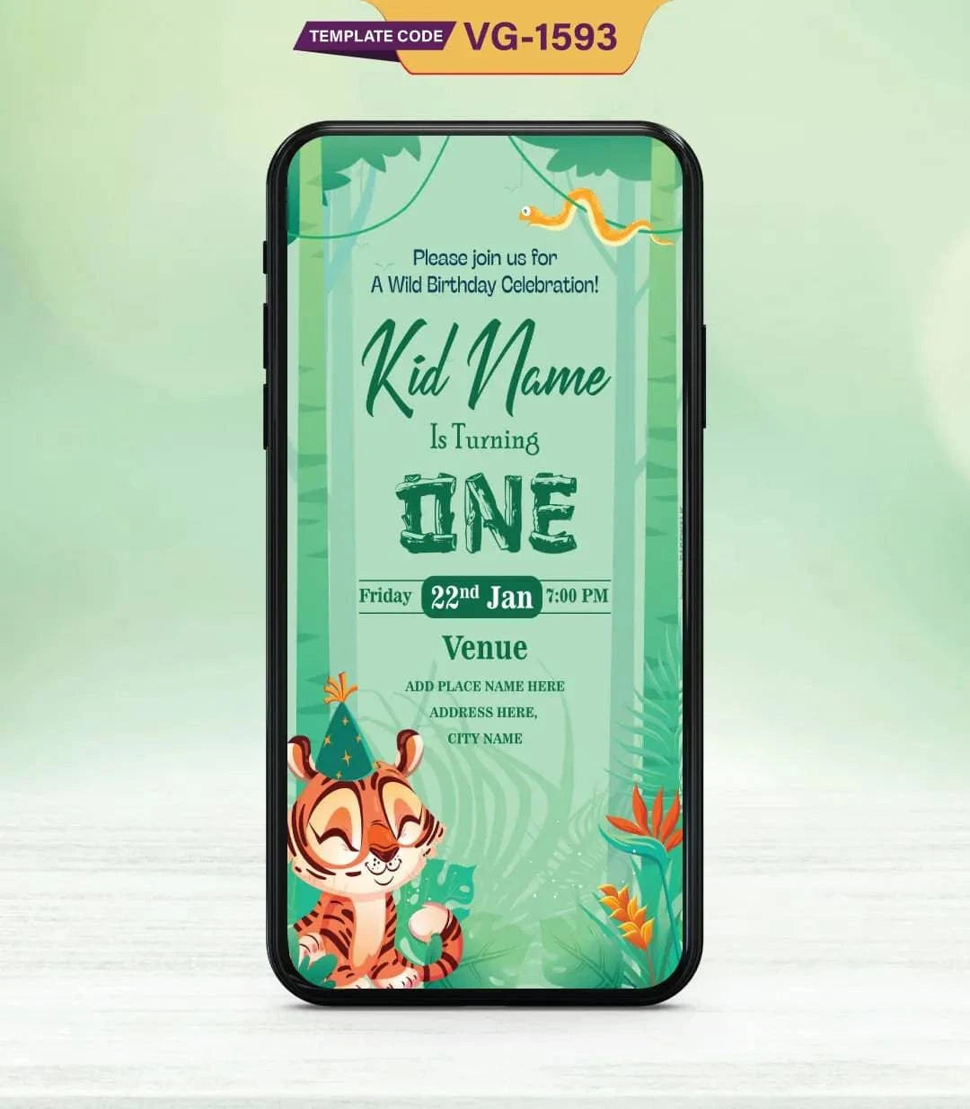 Tiger Birthday Party Invitation