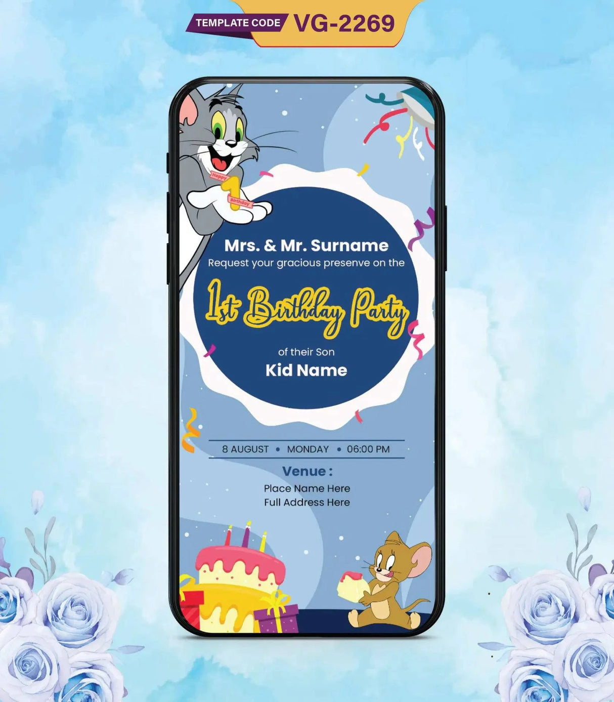Tom And Jerry Birthday Party Invitation