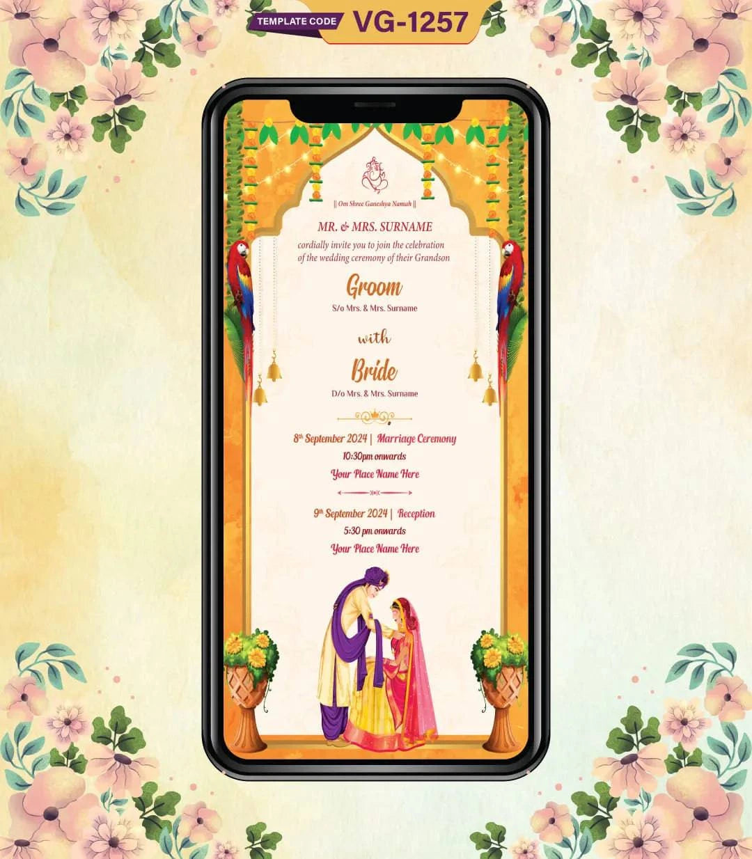 Traditional Indian Wedding Invitation Card