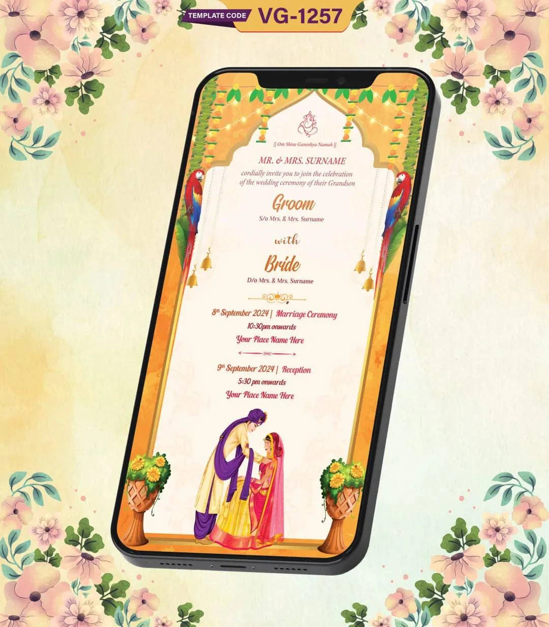 Traditional Indian Wedding Invitation Card