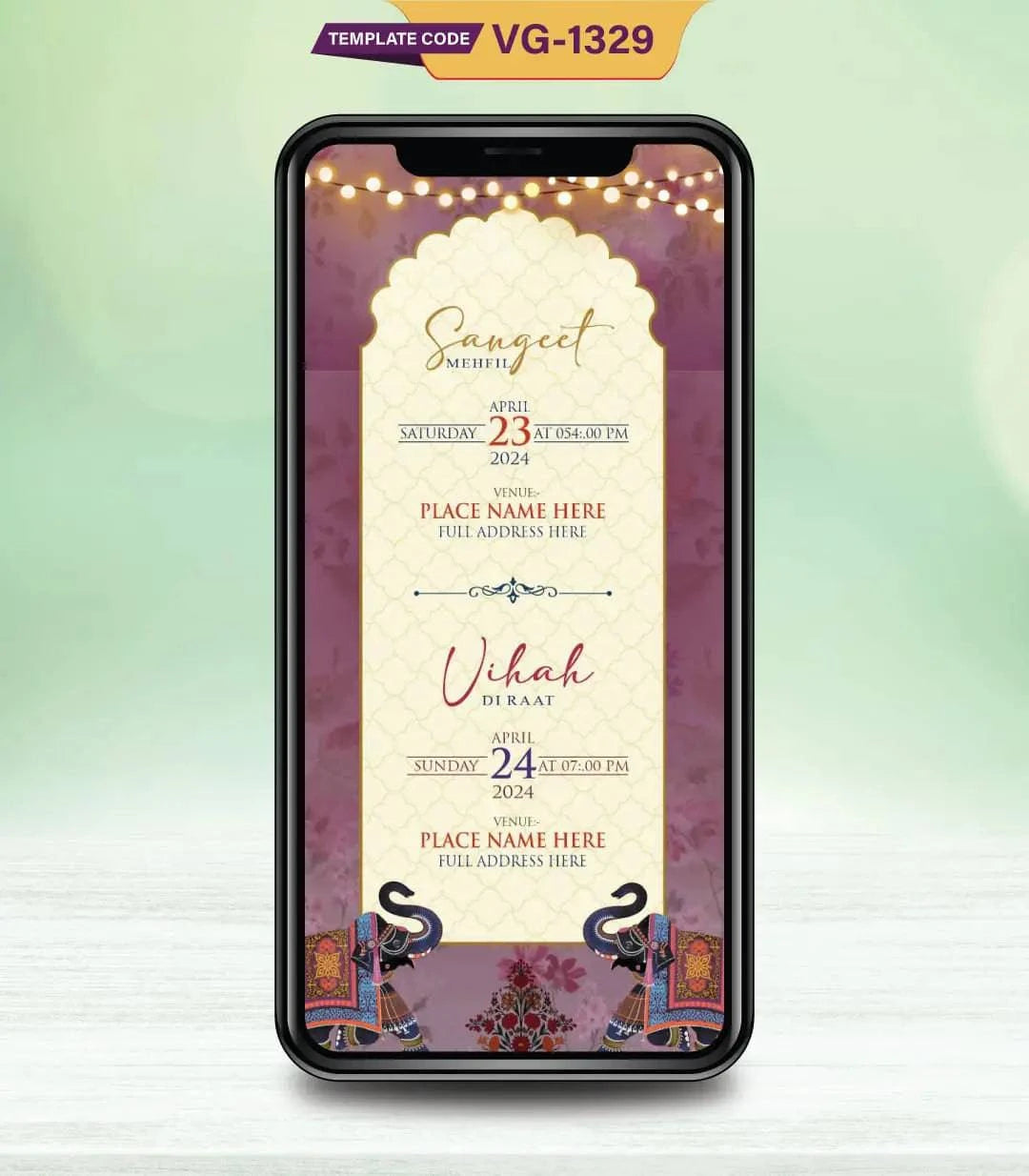 Traditional Punjabi Wedding Invitation Card