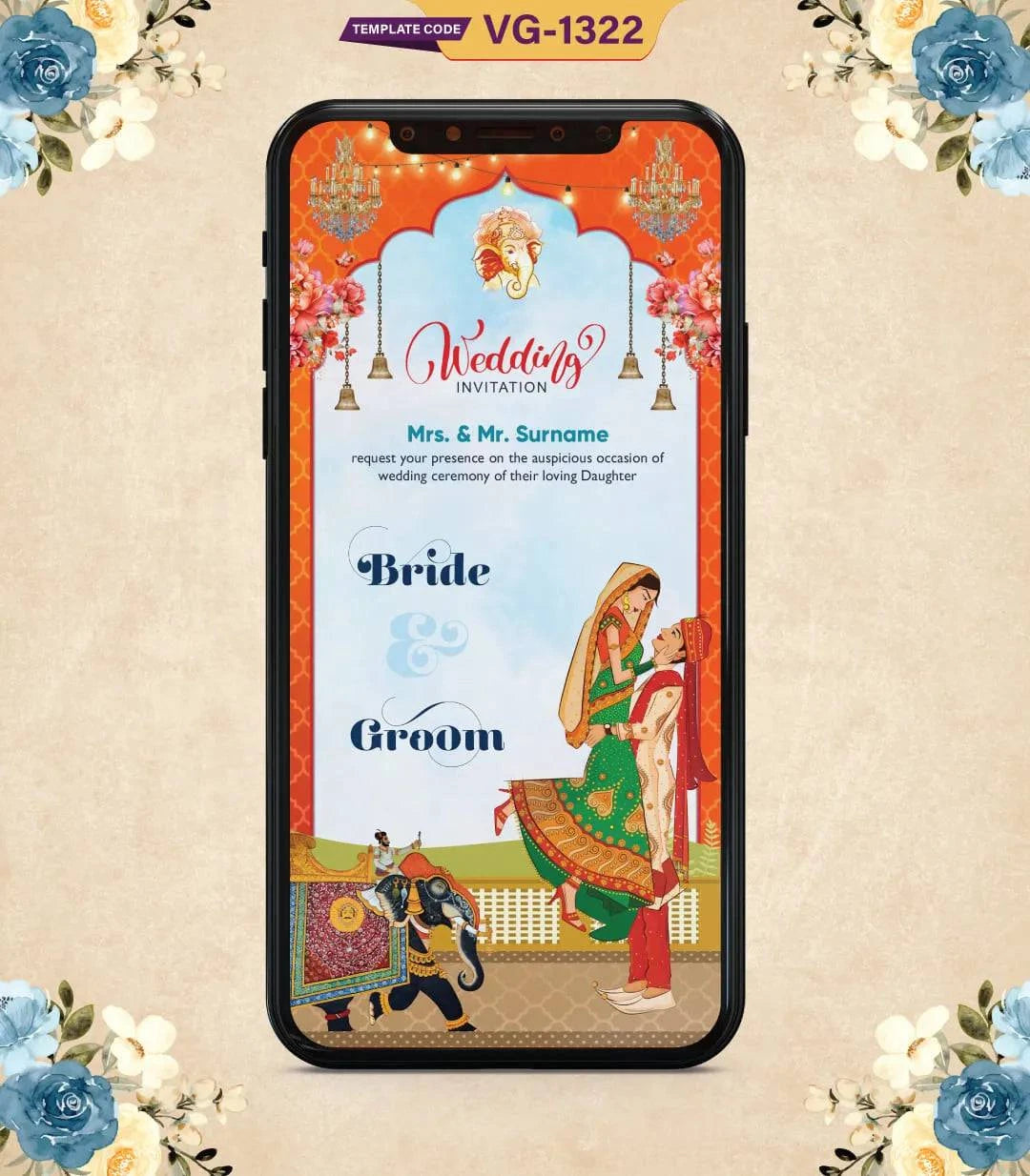 Traditional Wedding Invitation PDF Cards