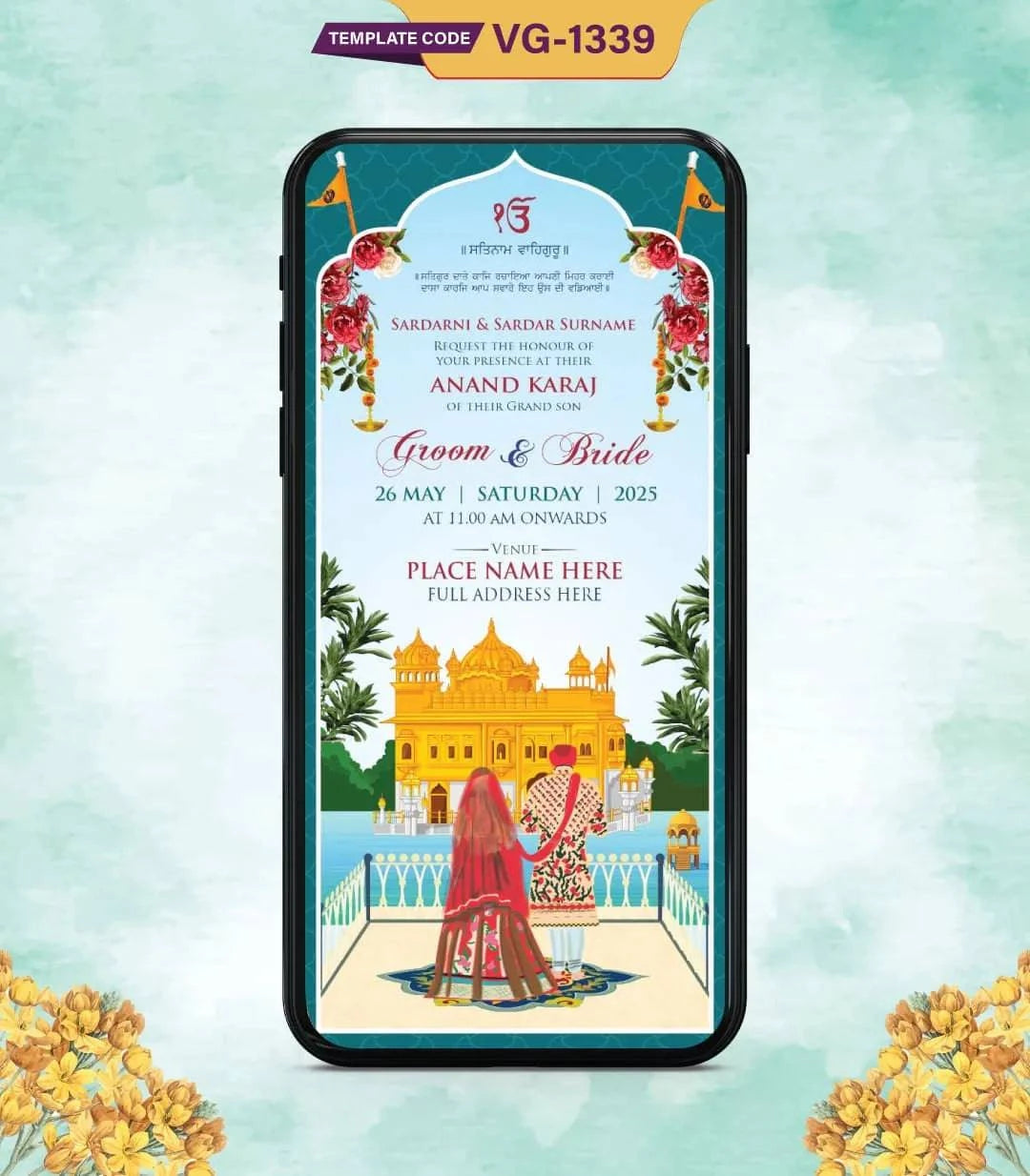 Traditional Anand Karaj Invitation
