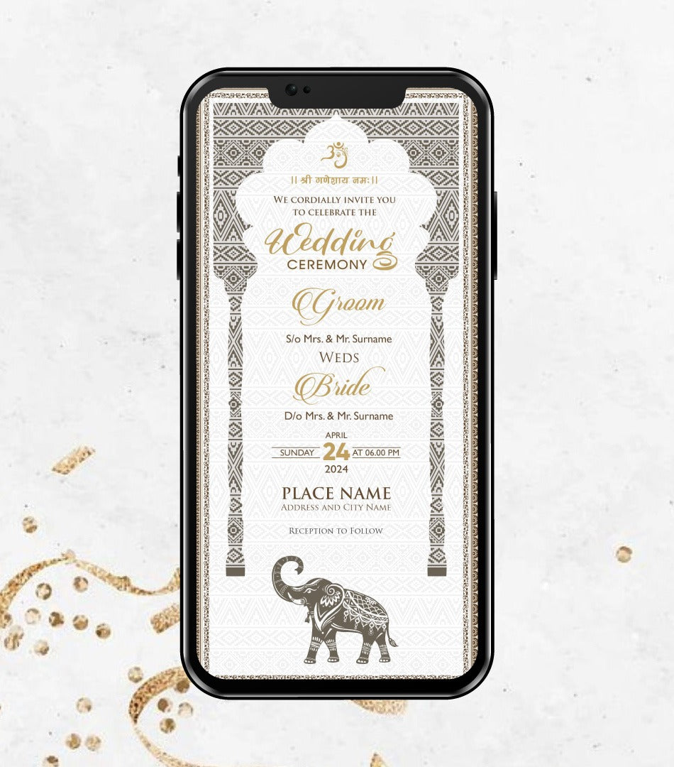 Traditional Wedding Ceremony Invitation Card