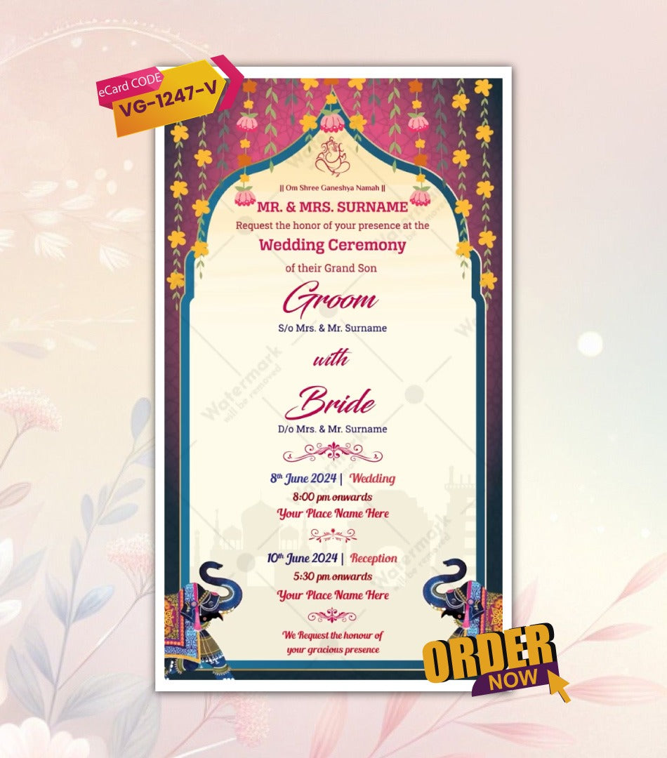 Traditional Wedding Video Invite