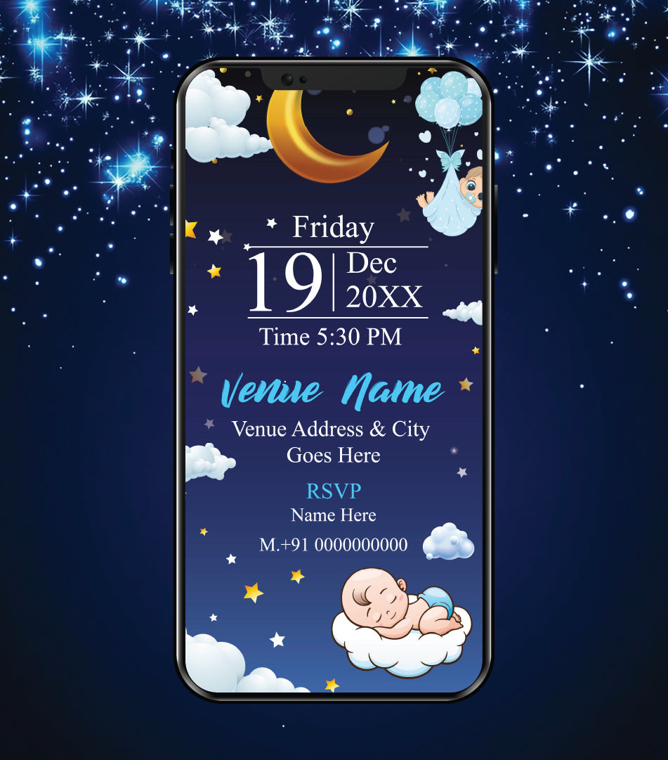 Twinkle Twinkle Little Star Birthday Invitation
