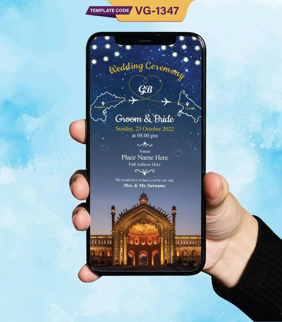 Two States Wedding Invitation Card