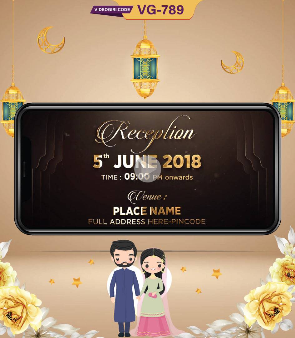 Ultra HD Premium Royal Muslim Nikaah invitation Video for WhatsApp