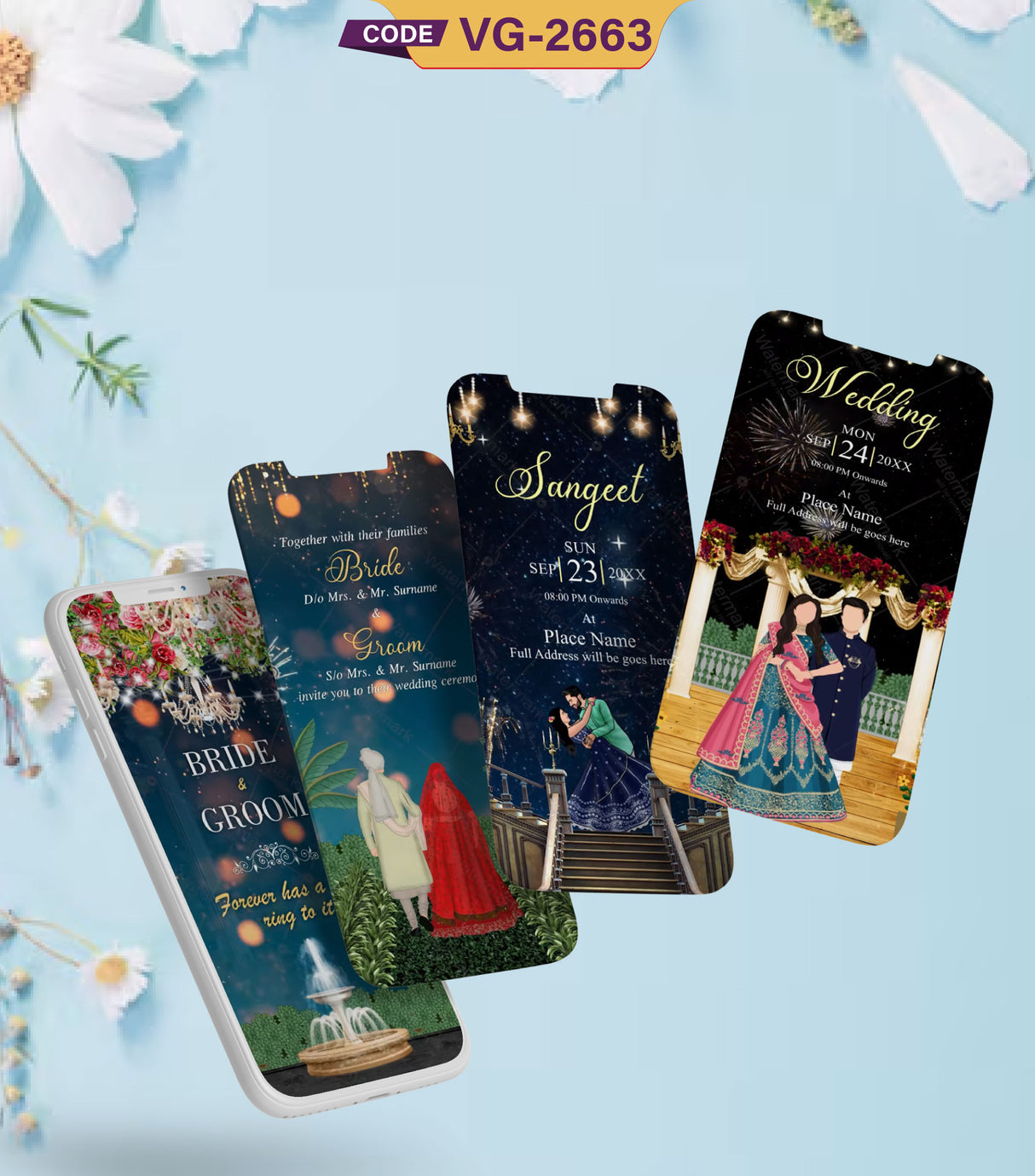 Luxurious Wedding Invitation Video | Sparkling Theme Wedding Invite | VG-2663 - VideoGiri