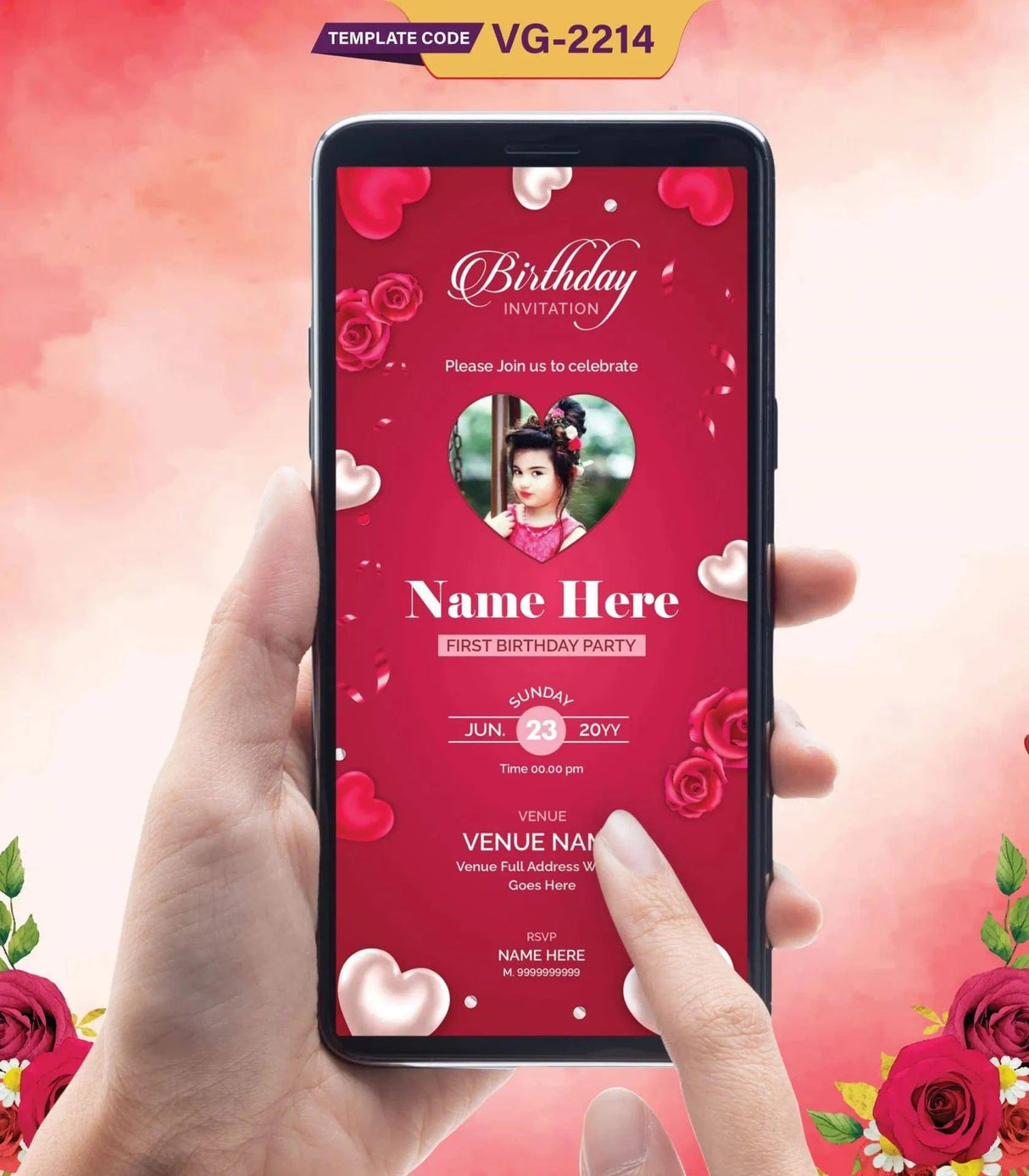 Valentines Birthday Party Invitations