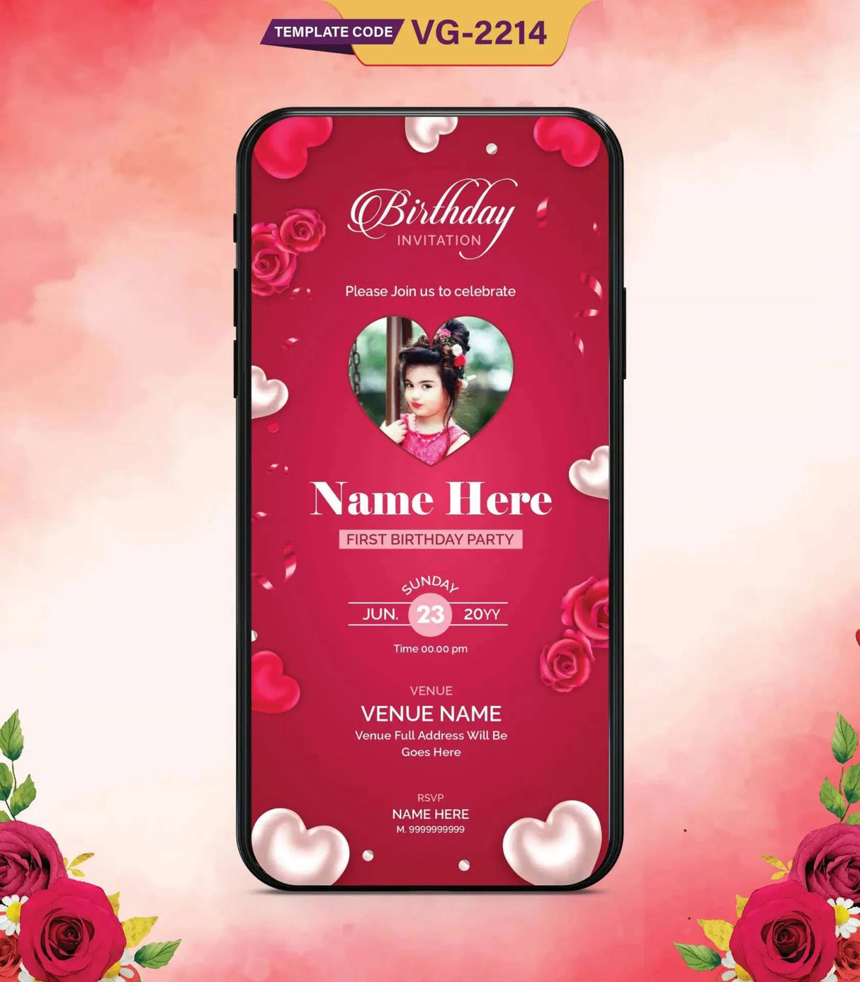 Valentines Birthday Party Invitations