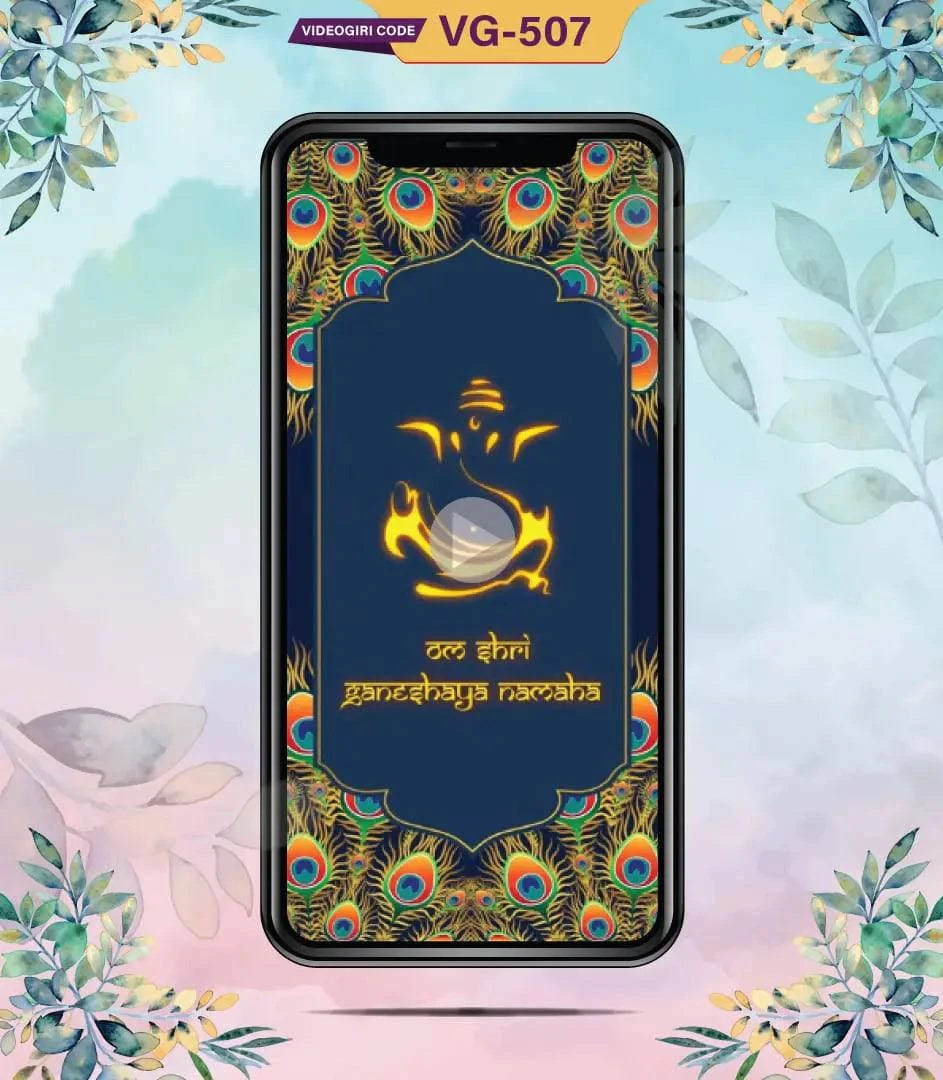 Vertical Peacock Theme Wedding Invitation Video