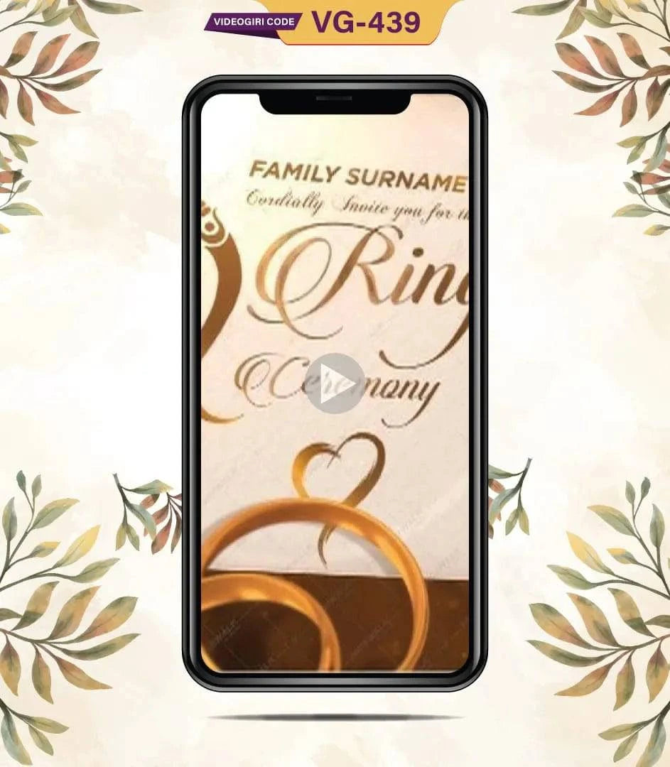 Vertical Ring Ceremony Invitation Video