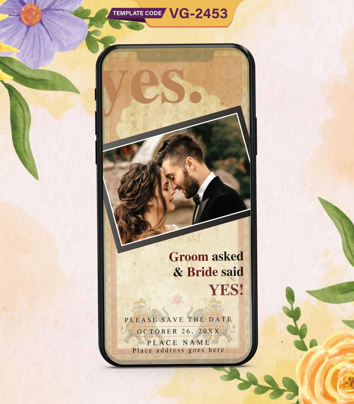 Vintage Wedding Save the Date Invitation