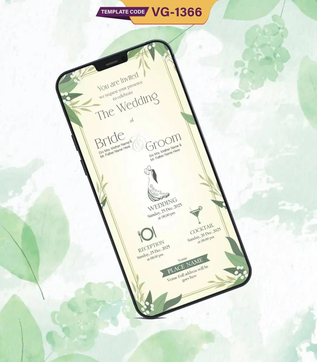 Wedding and Reception Invitation