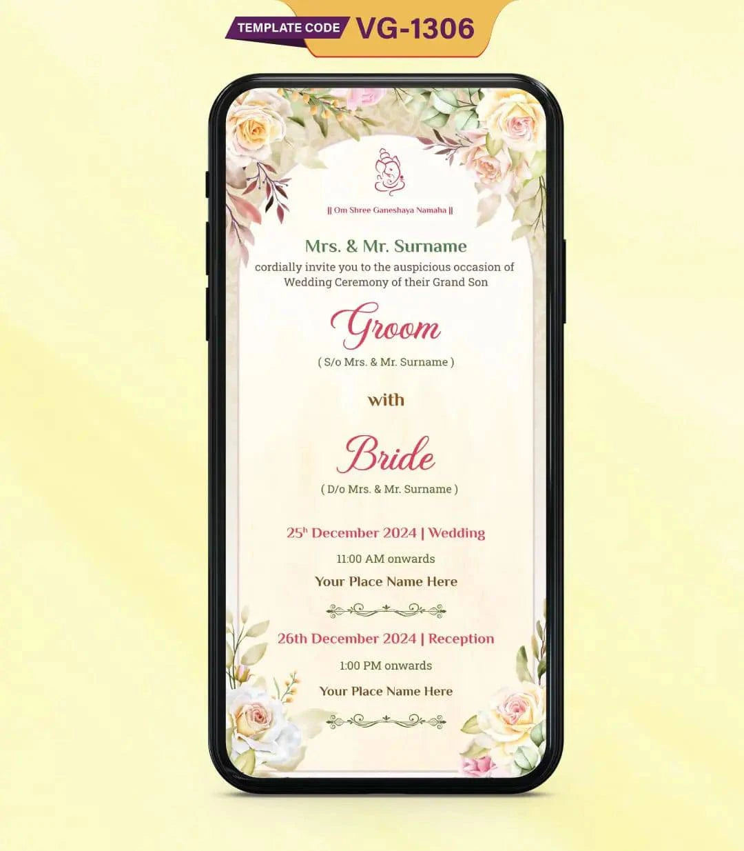 Wedding Invitation Pdf Card