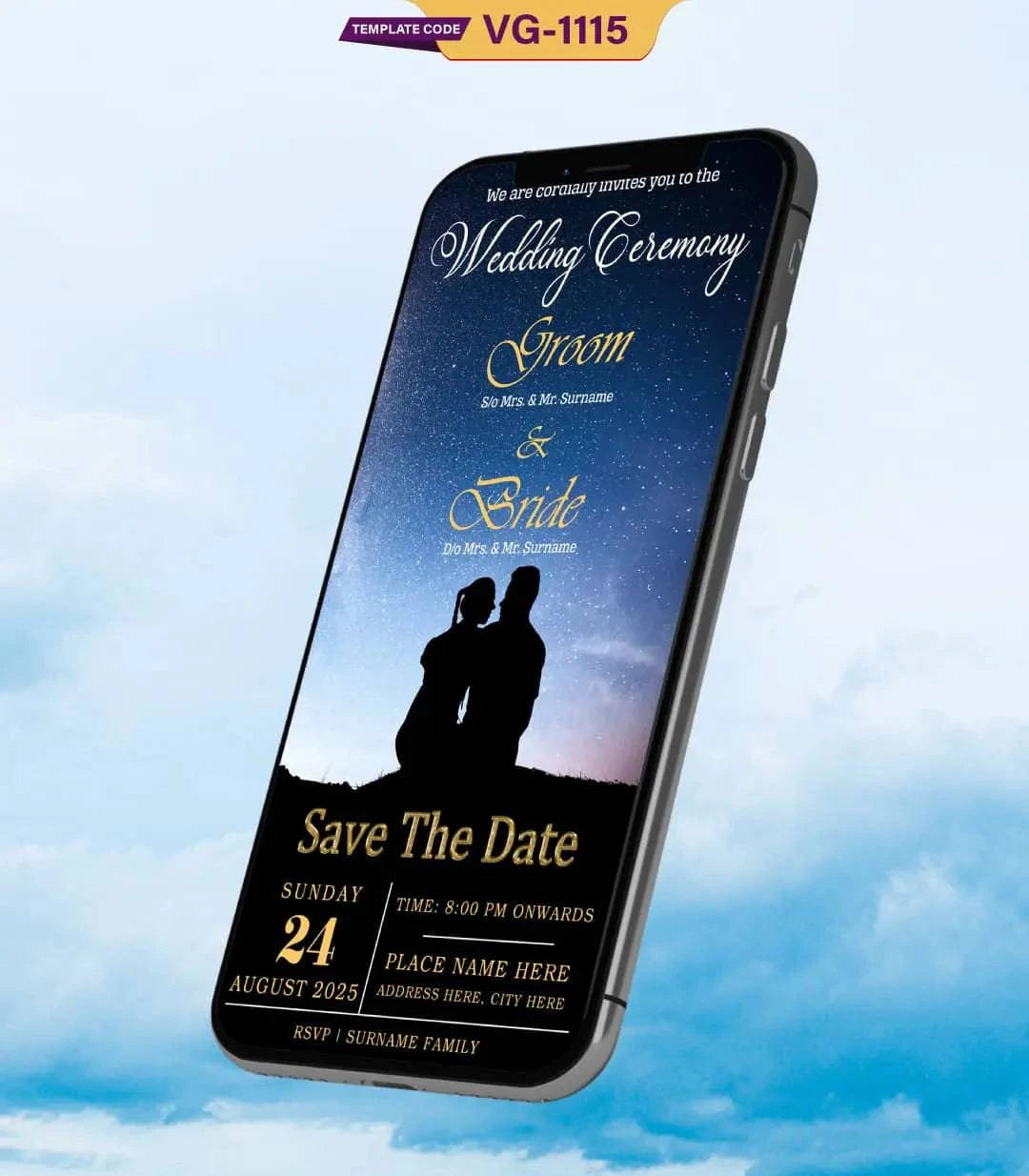 Wedding Invitation Starry Night