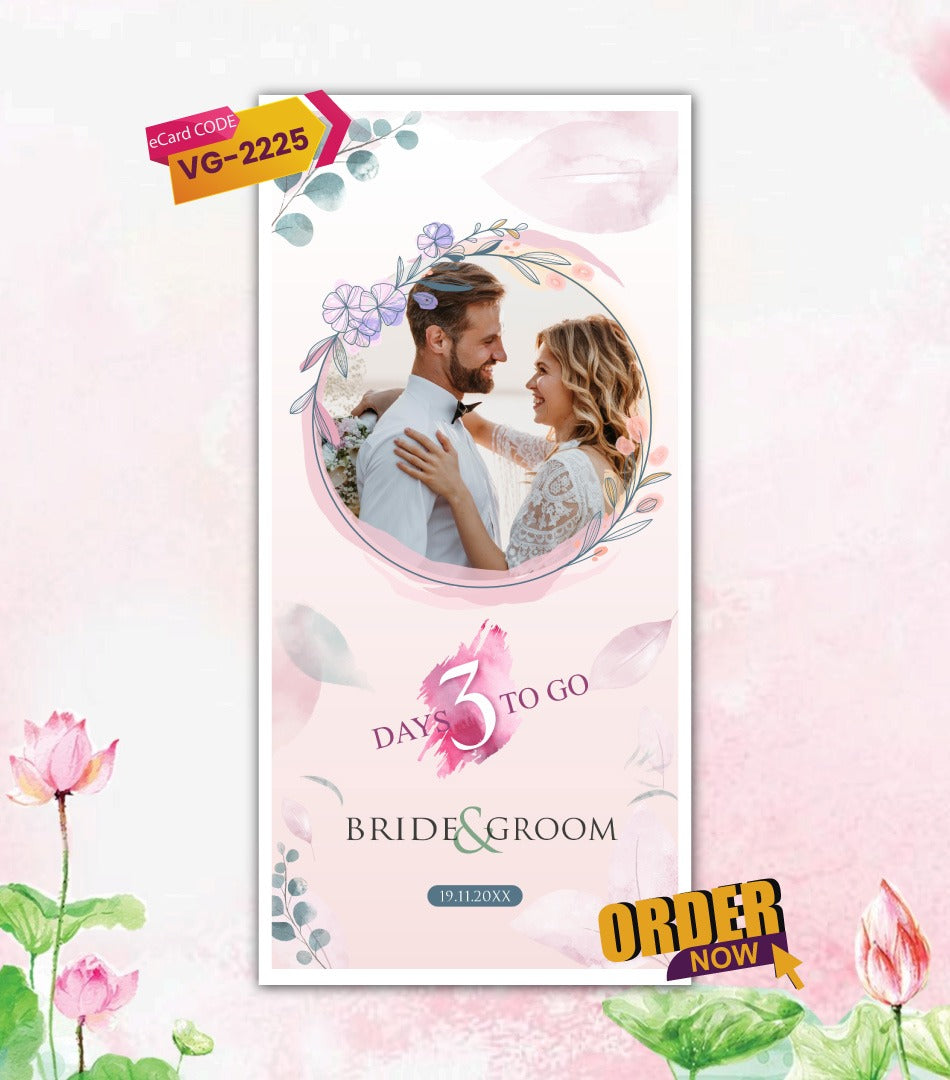 Wedding Countdown Invitation 3 Days to Go