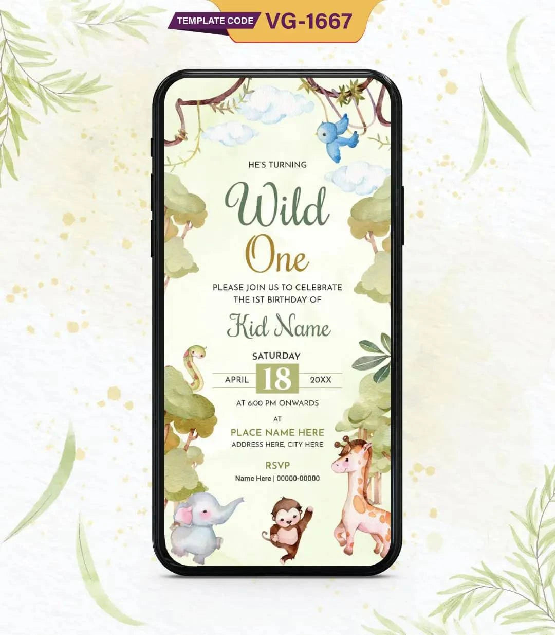 Wild One Birthday Party Invitation Card