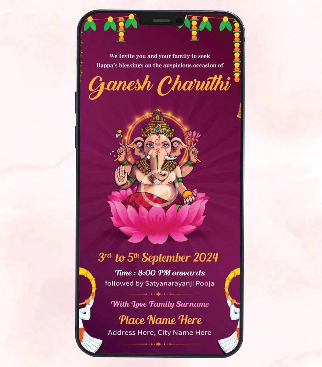 Custom Ganpati Pooja Invitation Video