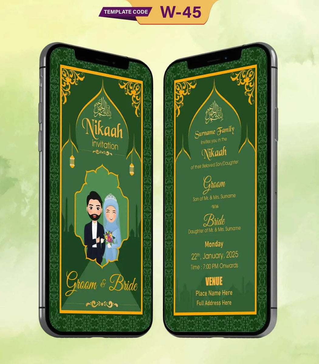 Nikaah Ceremony Invitation Card VG1045 VideoGiri