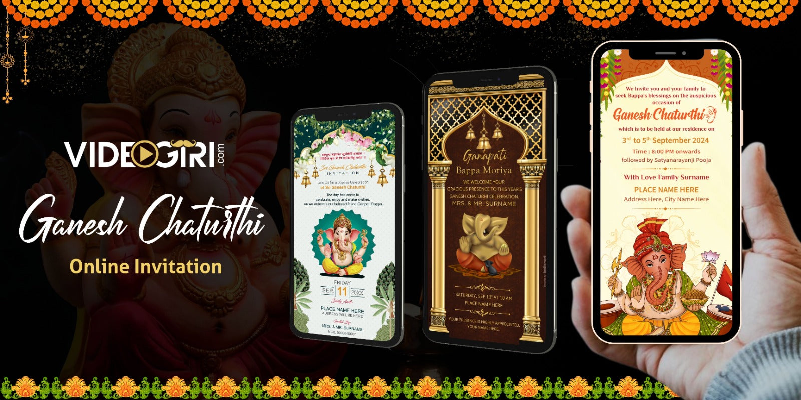 Ganesh Invitation Card: Online Ganpati Pooja Samples 2023