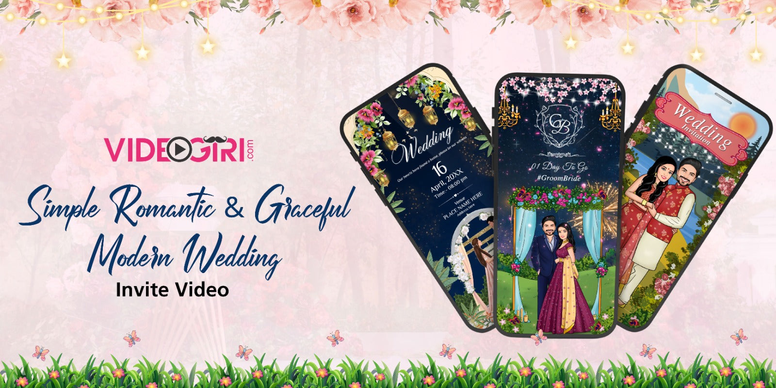 Simple Romantic & Graceful Modern Wedding Invite Video Samples