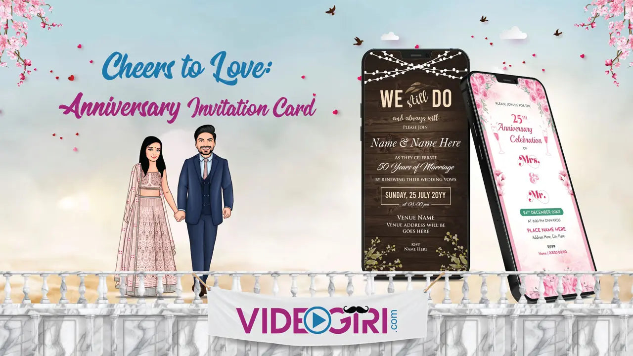 cheers to love anniversary invitation card