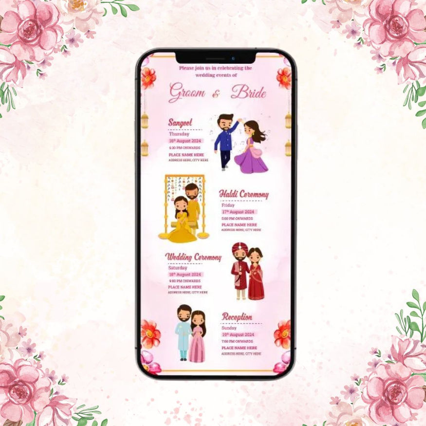 One Page Wedding Invitations - Simple & Elegant | VideoGiri