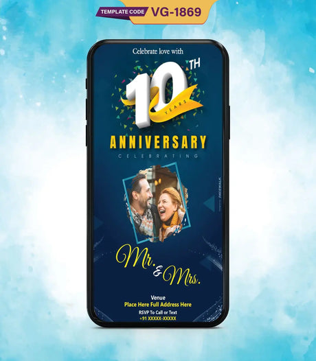 10th Anniversary Invitation Card