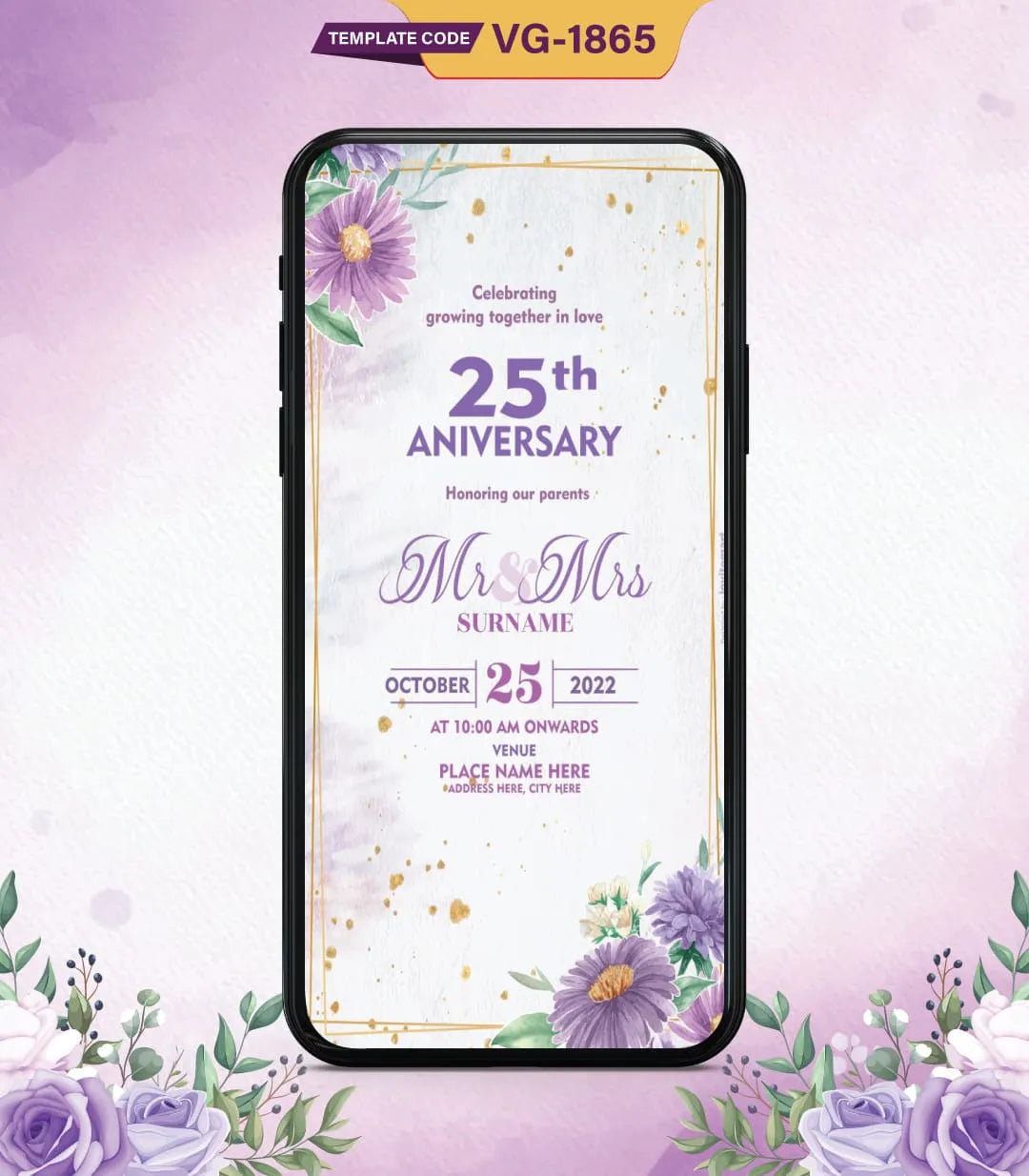 25th Wedding Anniversary Invitation