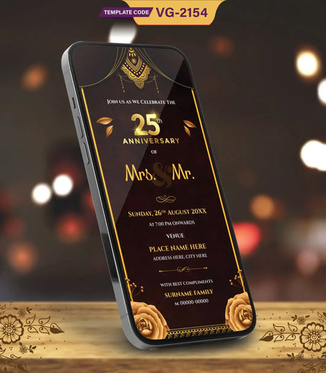 25th Wedding Anniversary Invitation