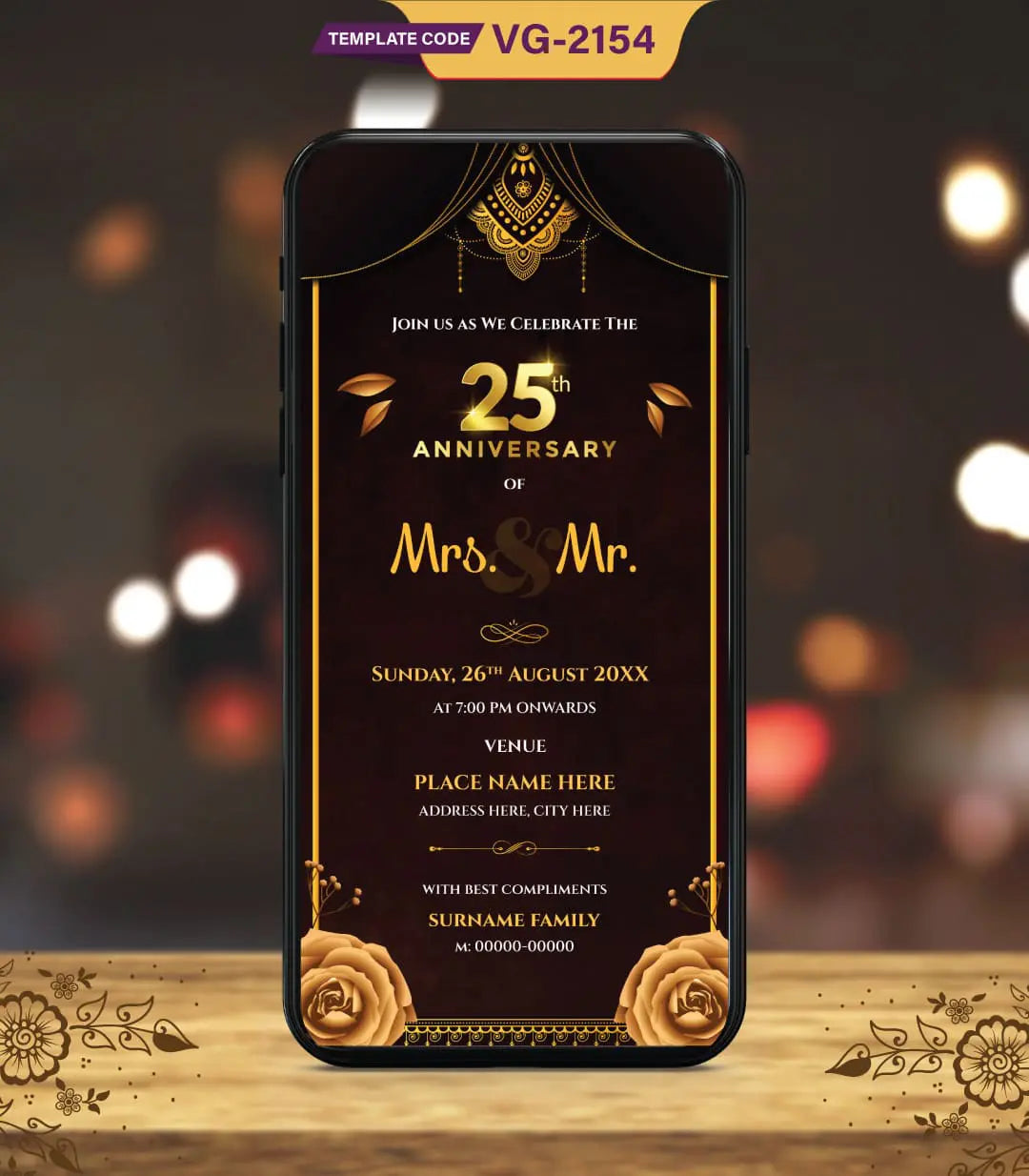 25th Wedding Anniversary Invitation